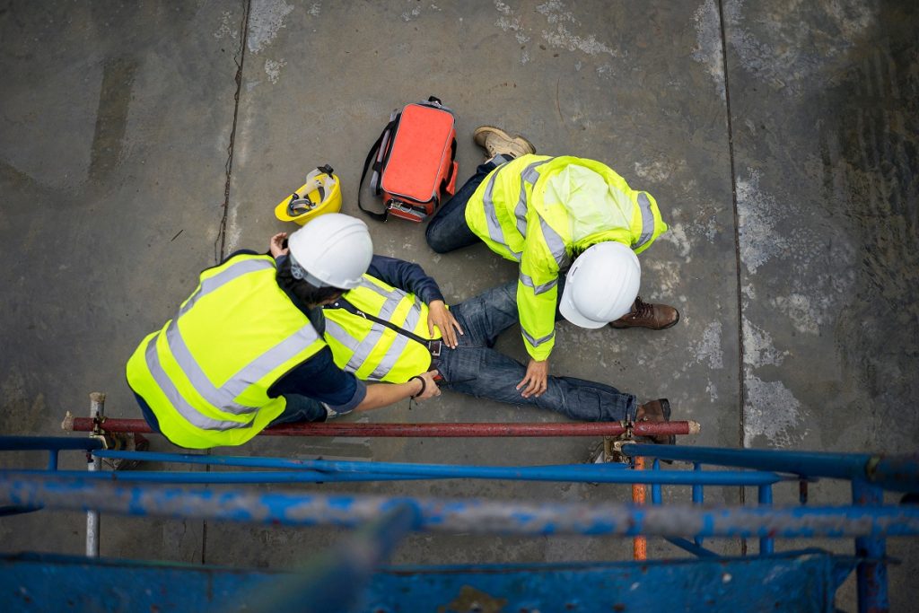 Worker unconscious on the ground, Call Schrier Law's Construction accident attorney today