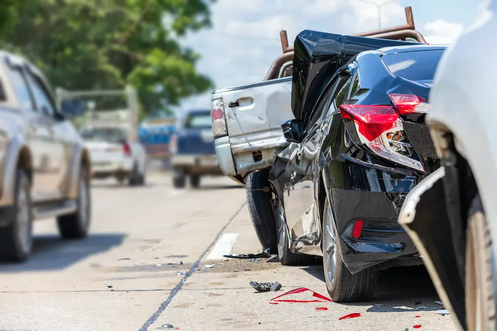 Florida car accident photographed to send to an auto accident attorney